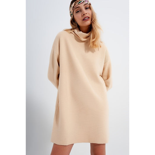 Beige Sweater Dress