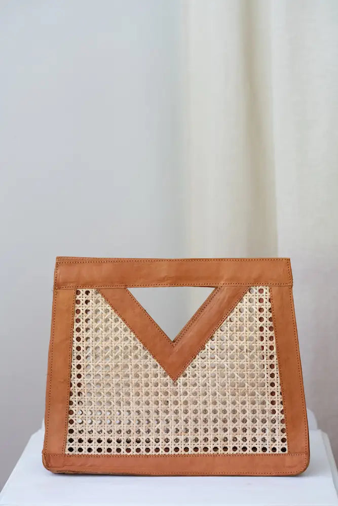Gold Coast Bamboo & Leather Clutch