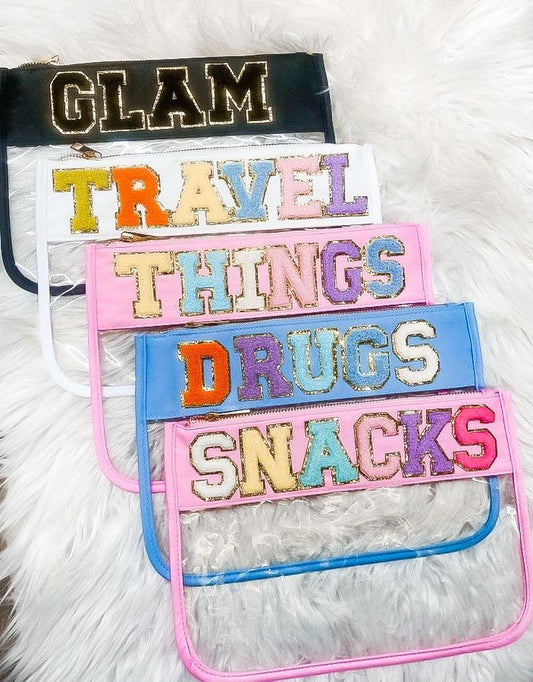 Chenille Varsity Letters Patch Clear Bag - Pre-Order 5/30