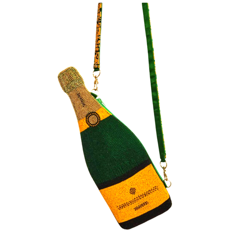 Champagne Bottle Beaded Bag