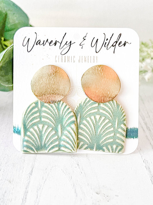 Mera Ceramic Earring in Green