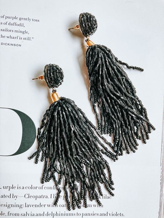 Beaded Tassel Earrings - Salud HTX