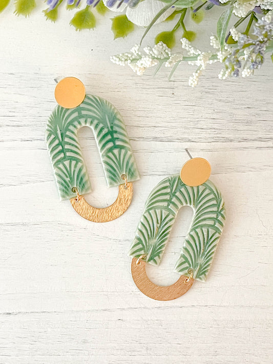 Juanita Ceramic Earring in Green