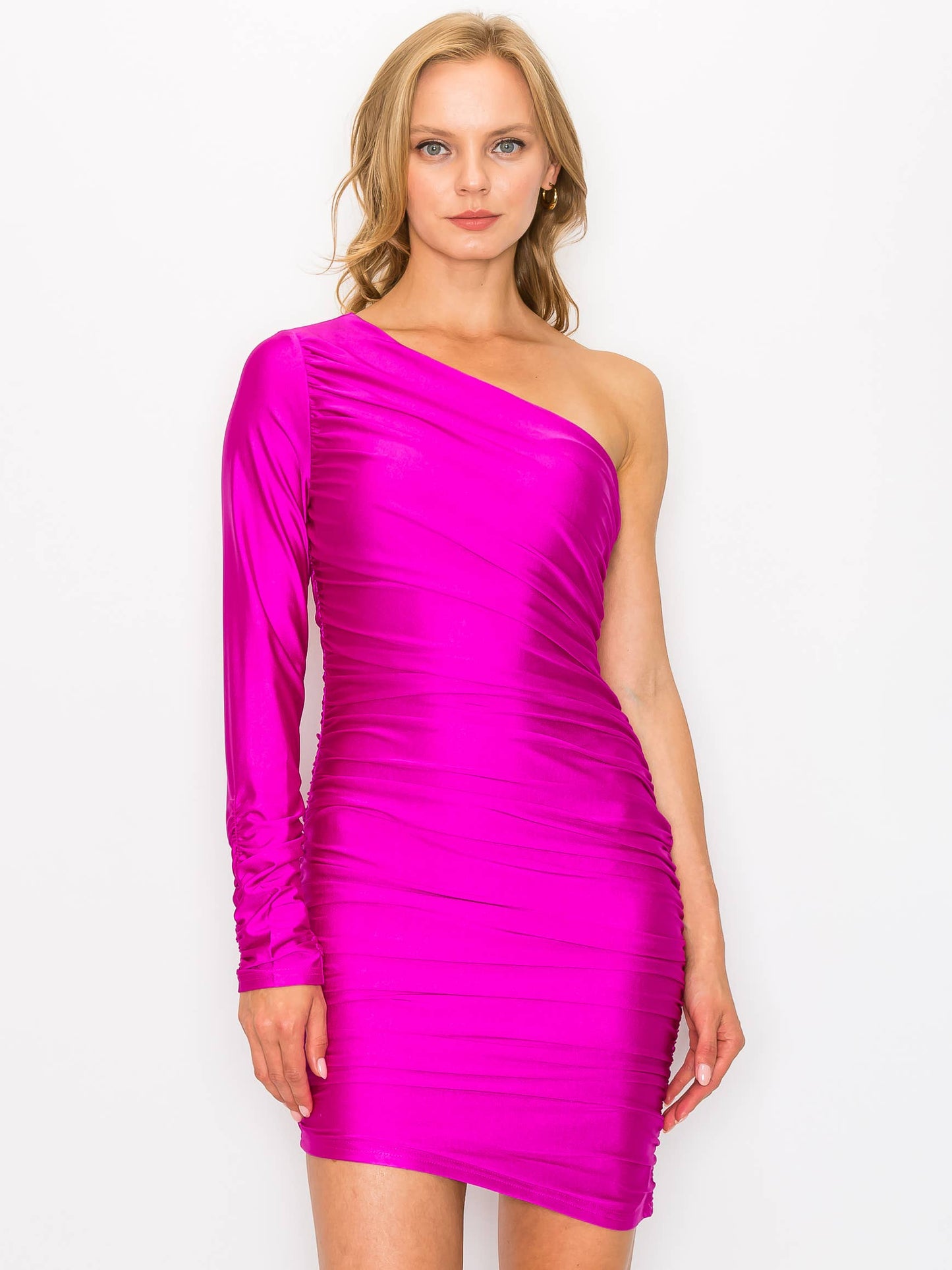 Cosmo Pink One Shoulder Dress