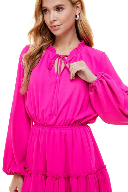 Tickled Pink Ruffle Dress - Salud HTX