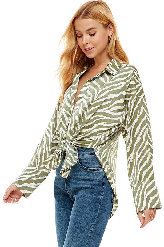 ACOA COLLECTION - Over Sized Button Down Shirt - Salud HTX