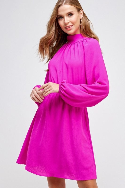 Magenta Bow Detailed Dress - Salud HTX