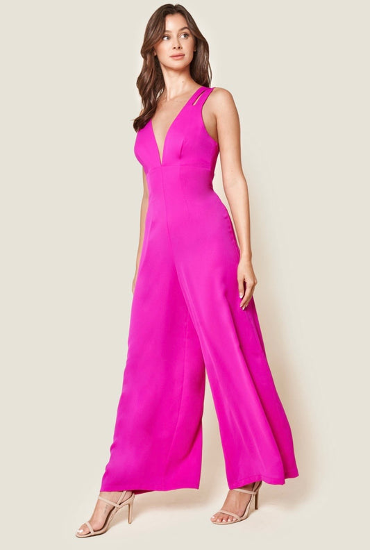Deep Pink Wide Leg Jumpsuit - Salud HTX