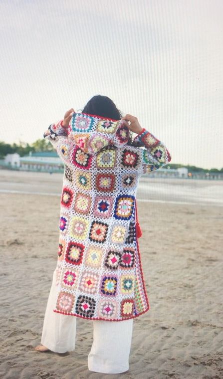Hooded Crochet Kimono