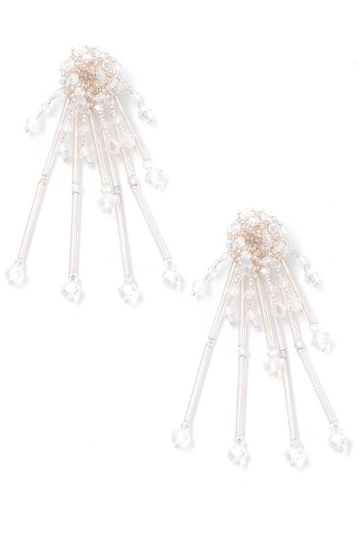 Multi Crystal Tassle Earrings