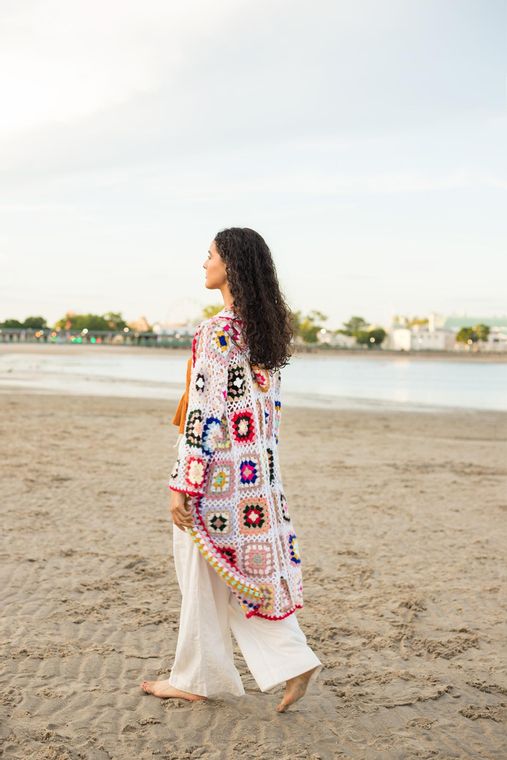 Hooded Crochet Kimono