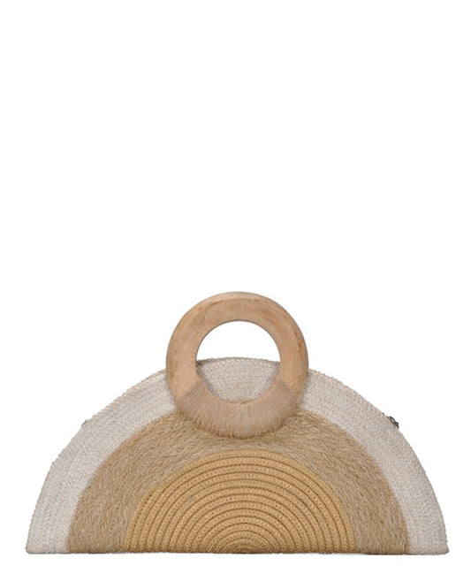 Ivory Jute Straw Clutch - Salud HTX