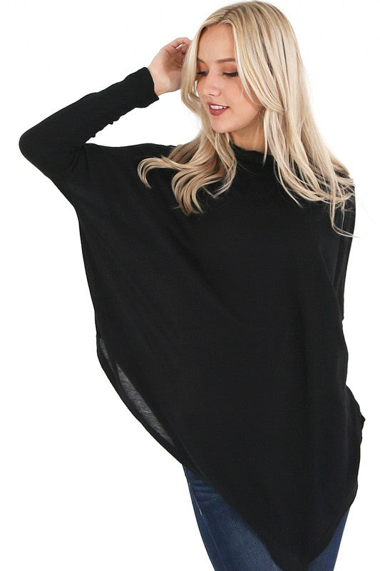 Cowl Neck Sweater in Black - Salud HTX