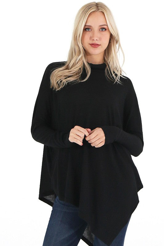 Cowl Neck Sweater in Black - Salud HTX
